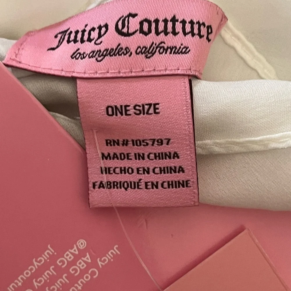 Juicy Couture Scarf Silk Red Cherry Print Logo NEW  36”